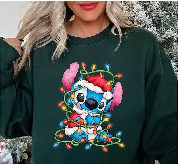 Stitch Christmas Lights Sweatshirt