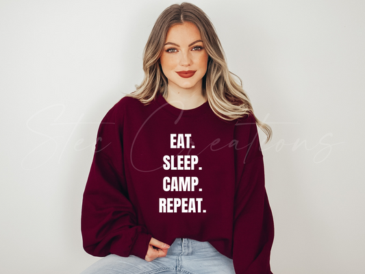 Eat. Sleep. Camp. Repeat Sweater