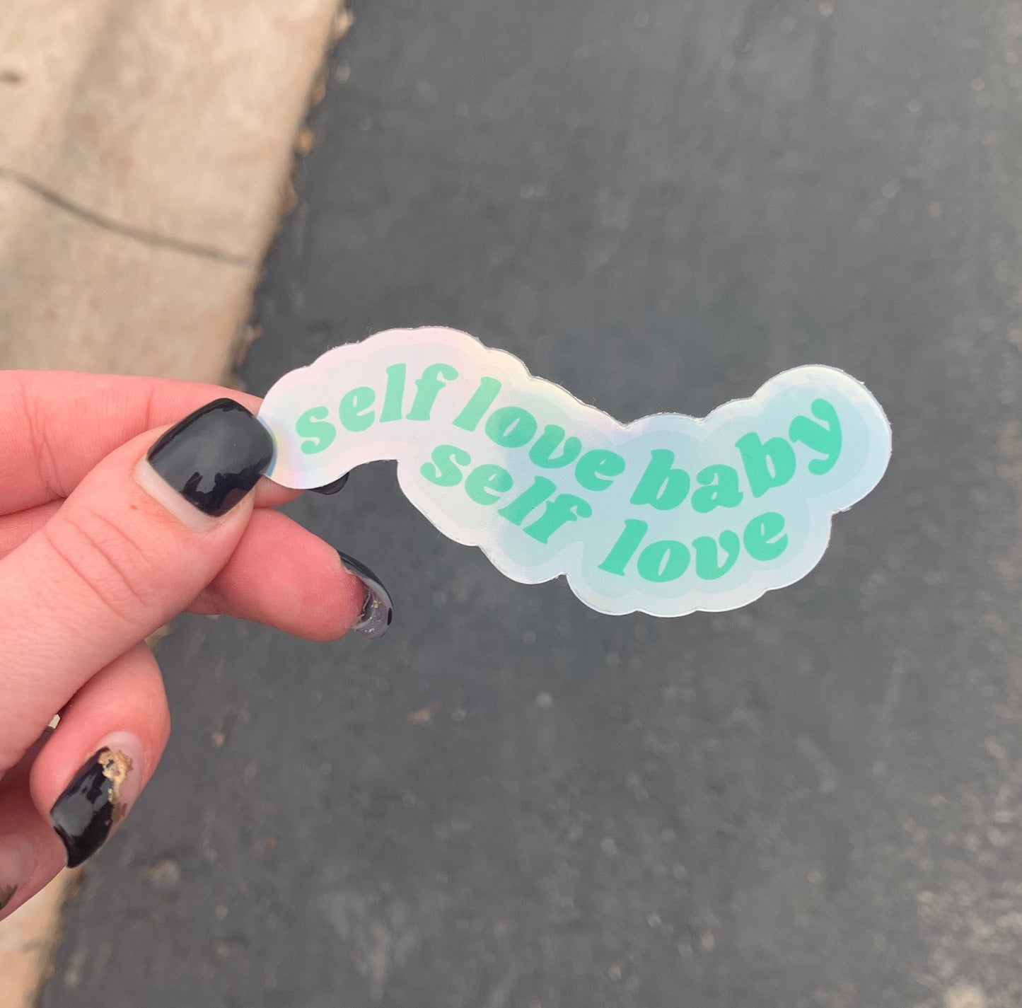 Holographic Self Love Sticker