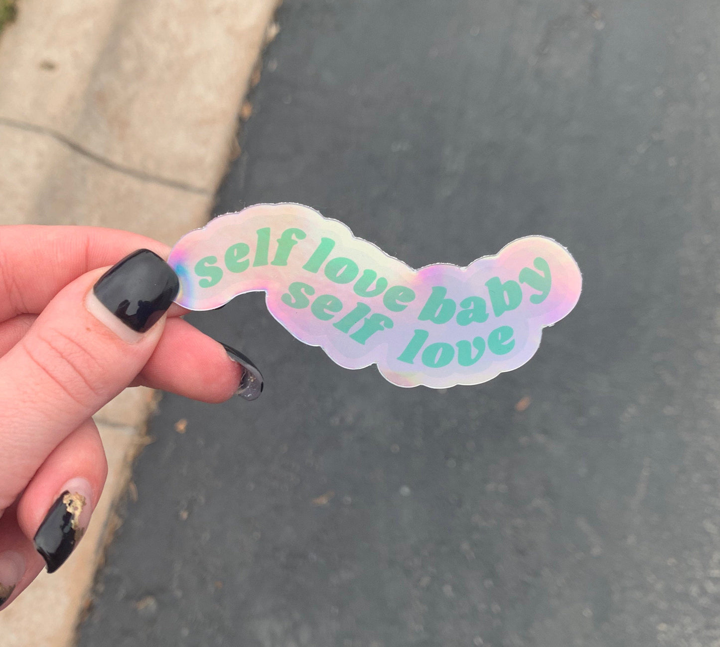 Holographic Self Love Sticker