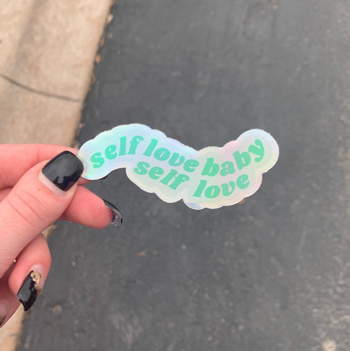 Holographic Self Love Sticker