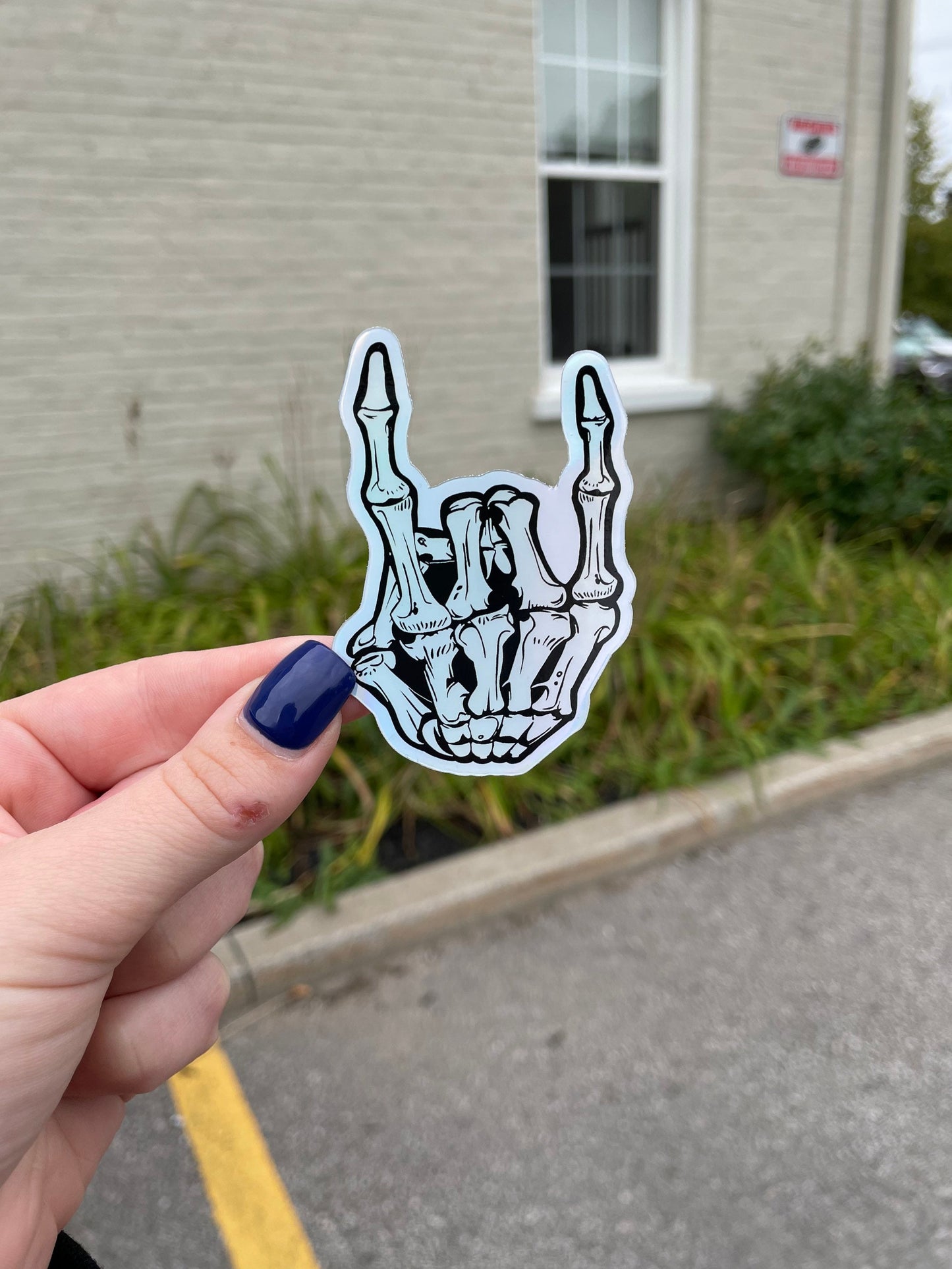 Holographic Skeleton Hand Sticker