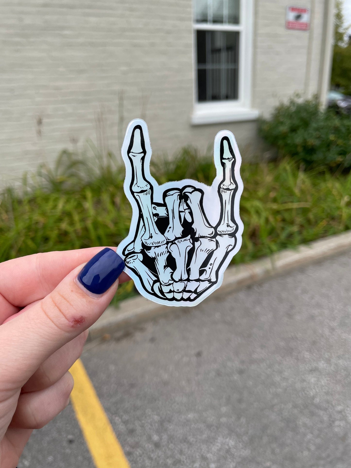 Holographic Skeleton Hand Sticker