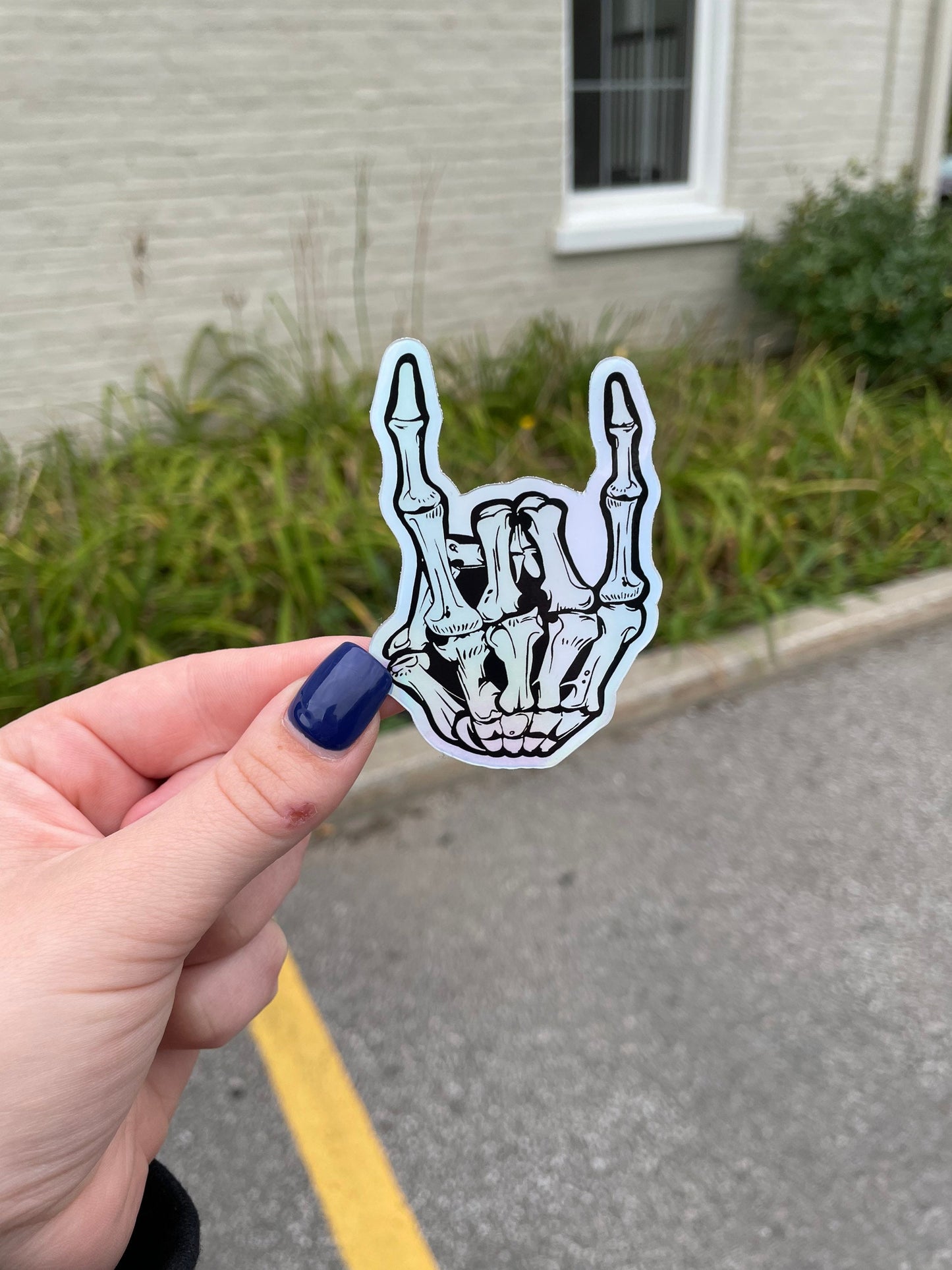 Holographic Skeleton Hand Sticker